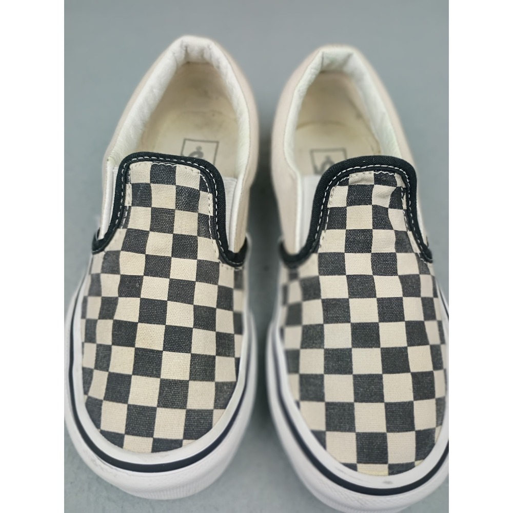 Vans Classic Slip-On Checkerboard Black White Kids Shoes Size 1.0 751505
